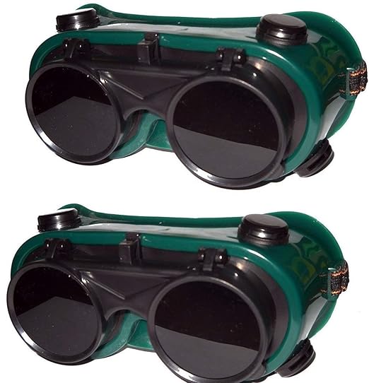 Inditrust Heavy Duty Welding Safety Goggles (Pack of 2) | Anti-Spark Protective Eye Wear | Impact Resistant Industrial Safety Glasses | Free Size Adjustable Goggles for Welding & Grinding